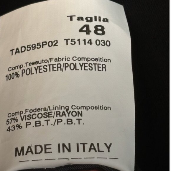 Tombolini Blazer Double Breasted Single Button Italian Black Size 48 IT - Picture 11 of 14